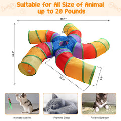 Depets tunnel chat boule de jeu – stimule la poursuite et l'agilité du chat