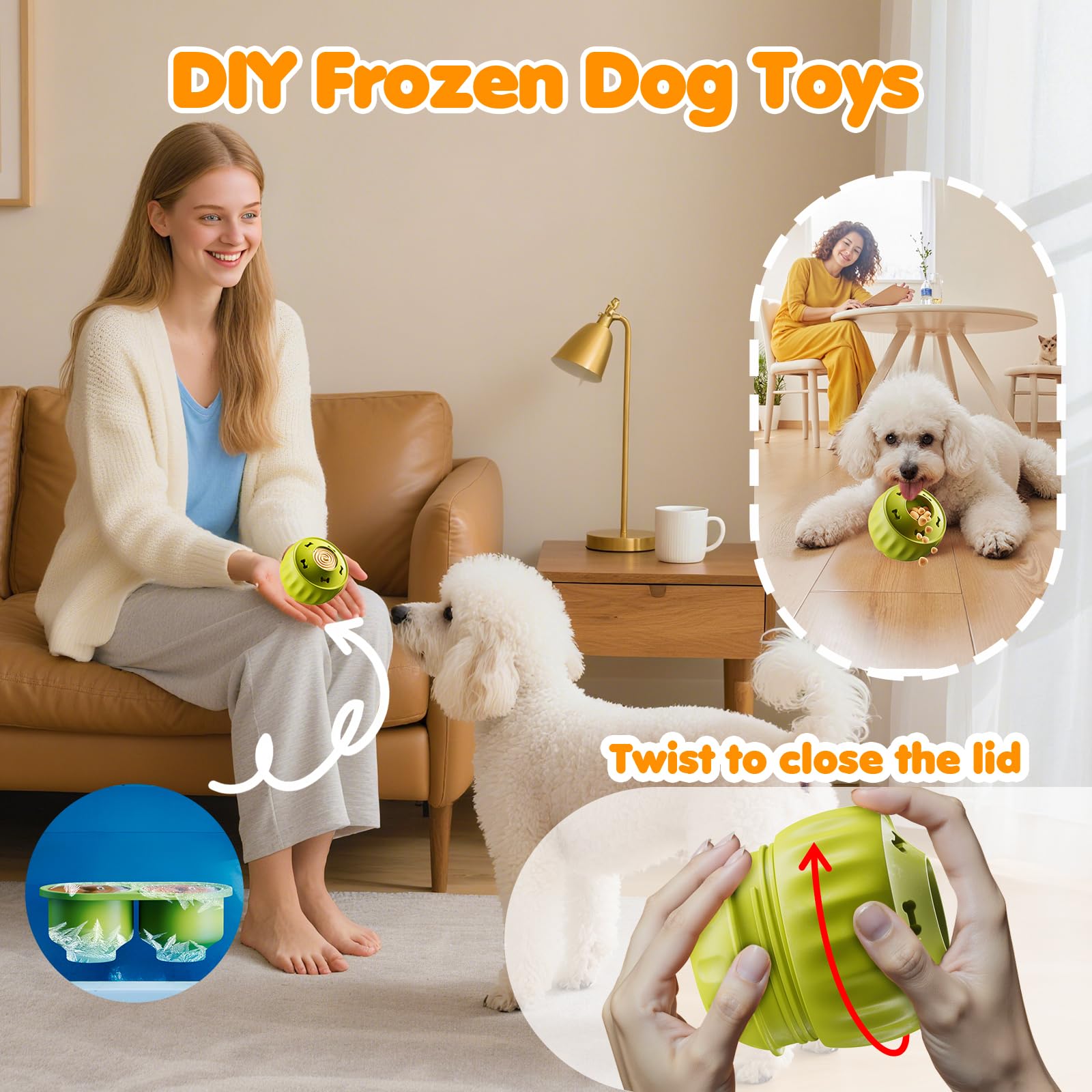 DEPURE balle de léchage chien, puzzle interactif pour stimulations mentales.