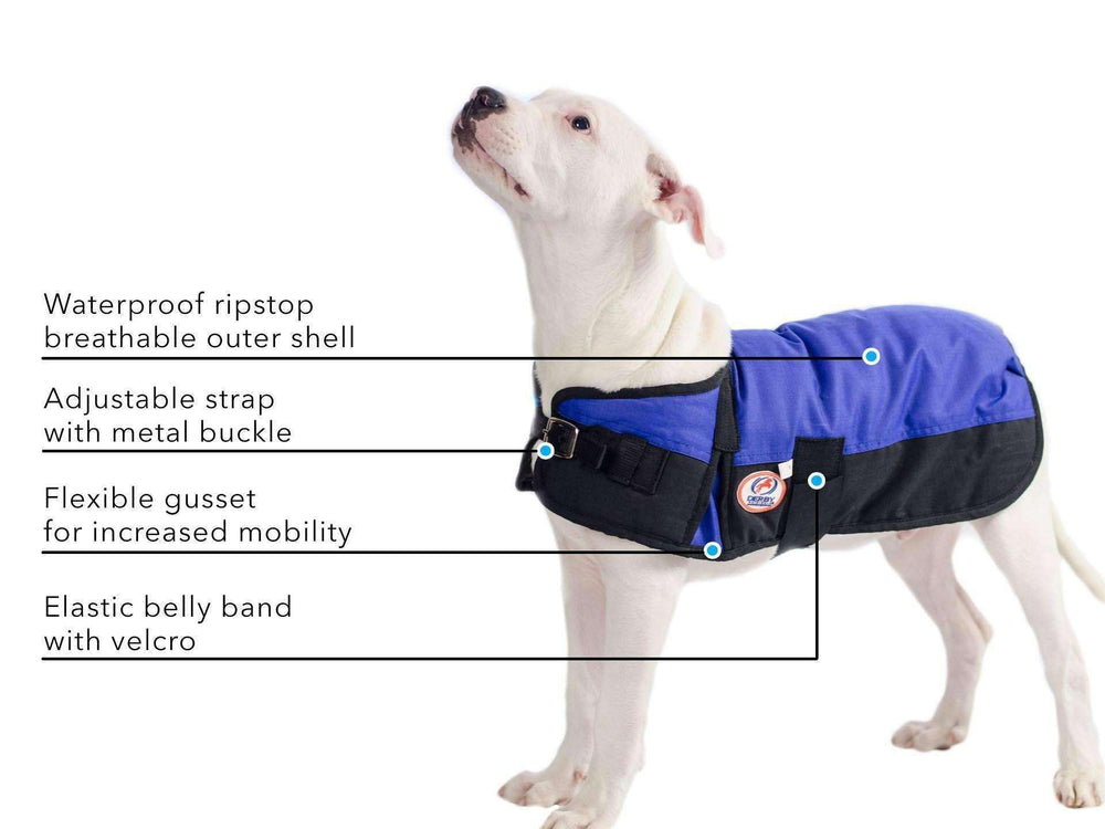 Derby Originals manteau chien fermetures double velcro assurant un ajustement sûr