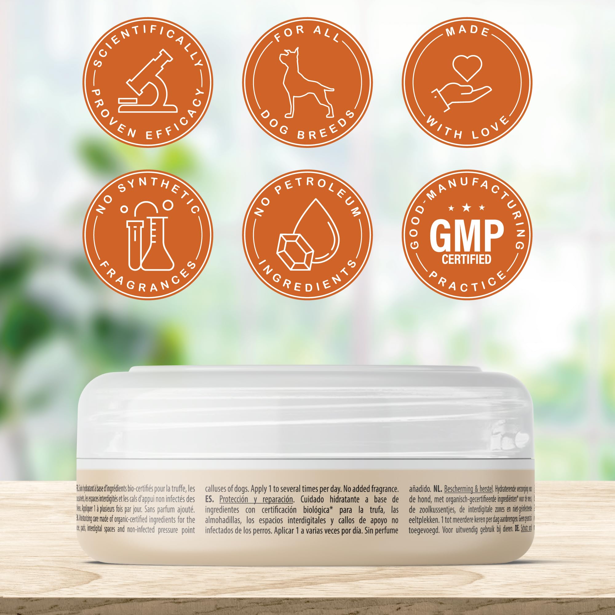 Dermoscent Bio Balm – avant-apres-pattes: amélioration visuelle des zones sèches.