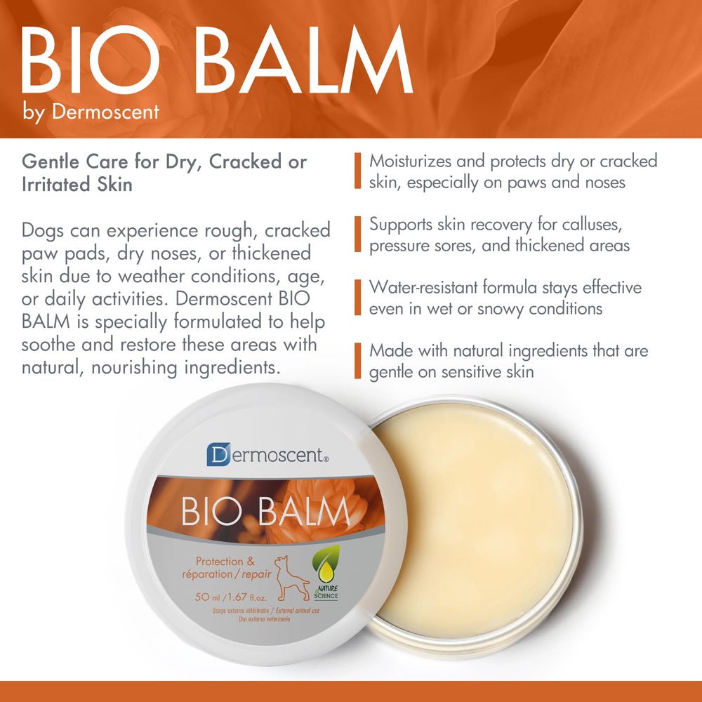 Dermoscent Bio Balm – nez-seche: hydratation douce pour nez sec.