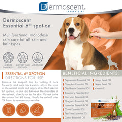Dermoscent Spot-On: huile de chanvre et neem pour nourrir le pelage.