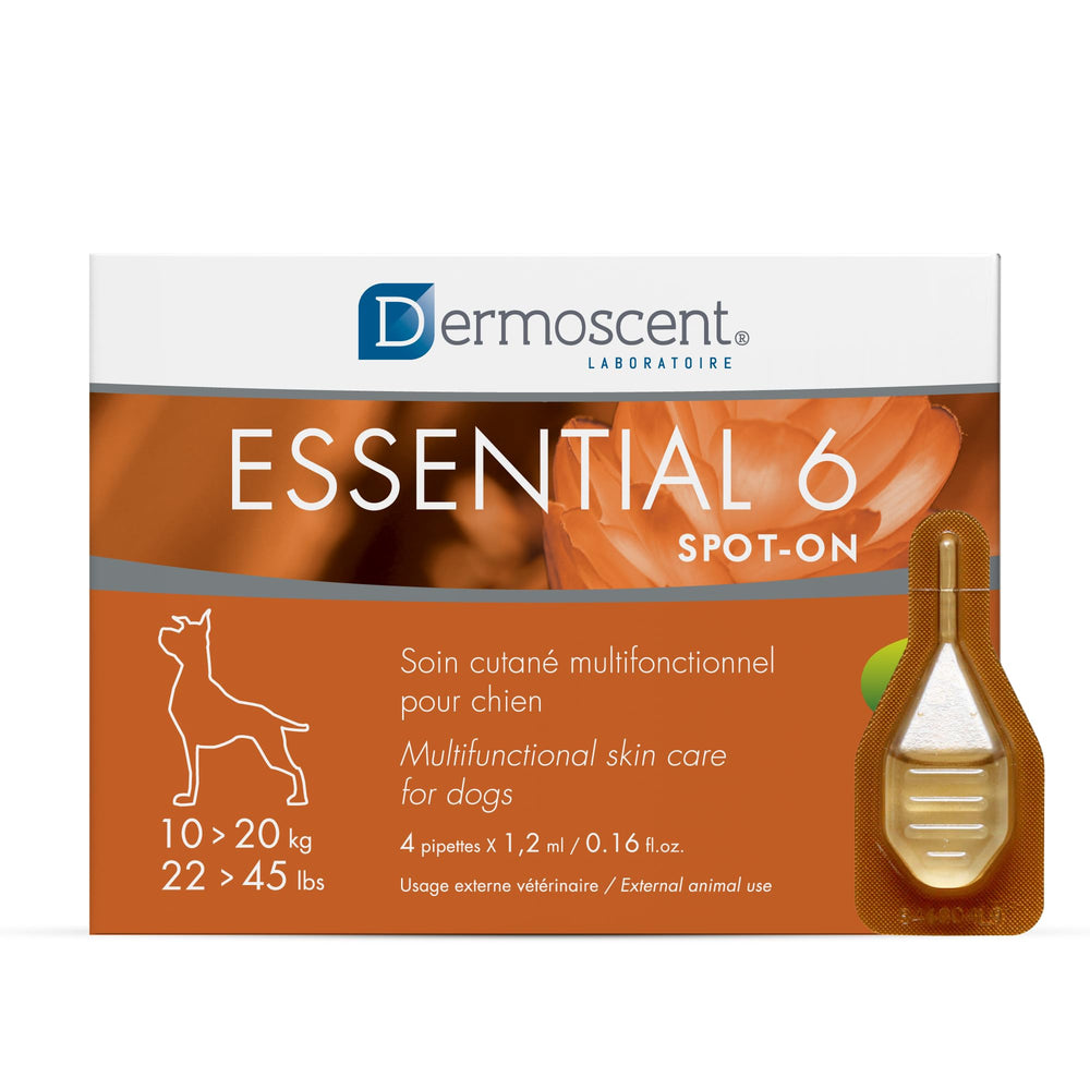 Dermoscent Spot-On: bouteille de soin pour poil brillant et sain.