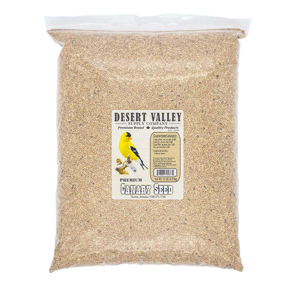 Desert Valley Supply – graines de canari en sac refermable pour plus de fraîcheur.