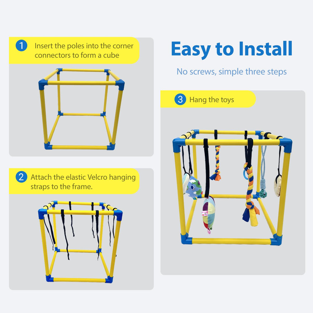 Dewonch Gym inclut 2 jouets sonores pour encourager le jeu interactif.