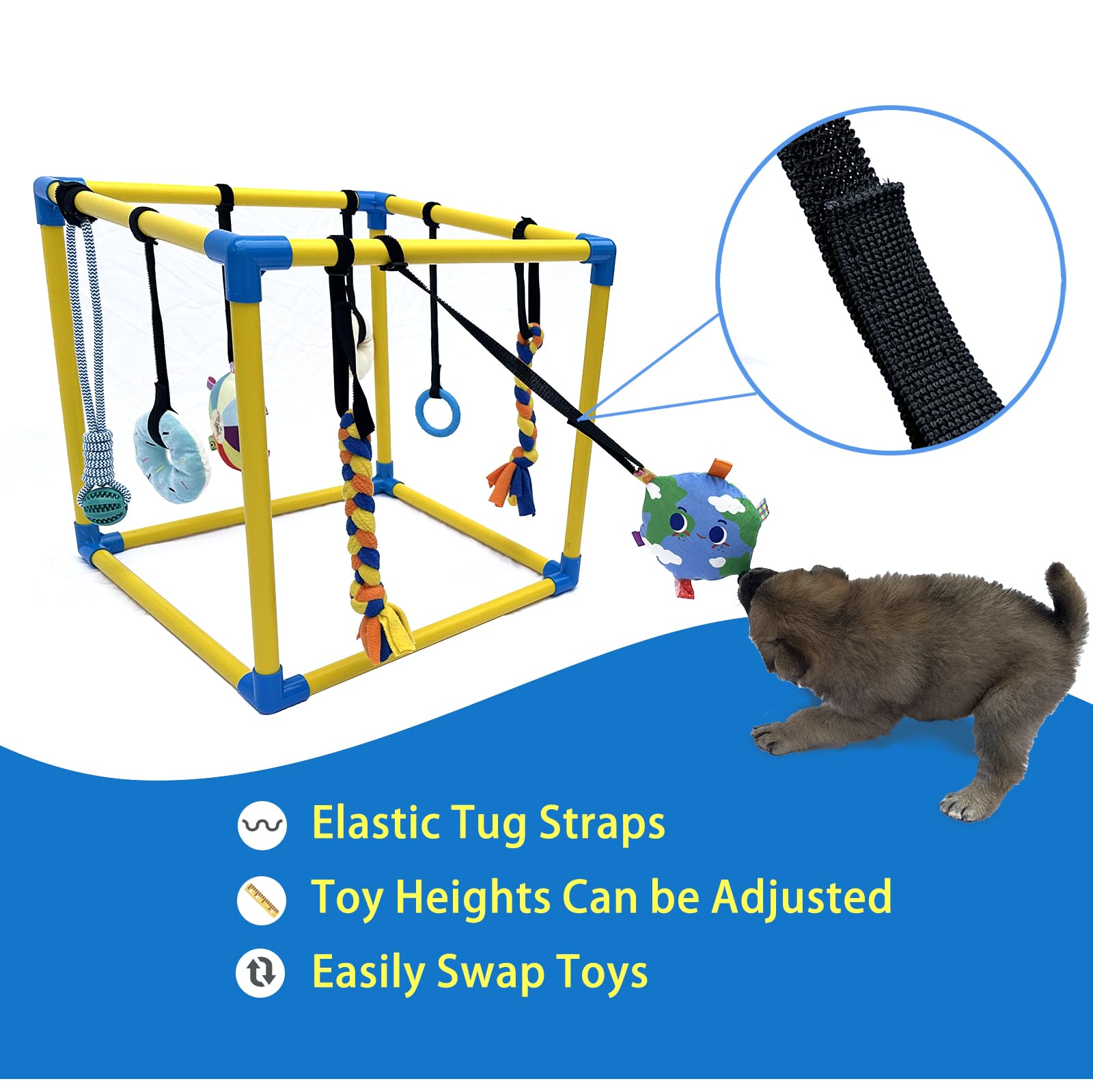 Dewonch Gym montre la suspension bungee réglable pour jeux autonomes.