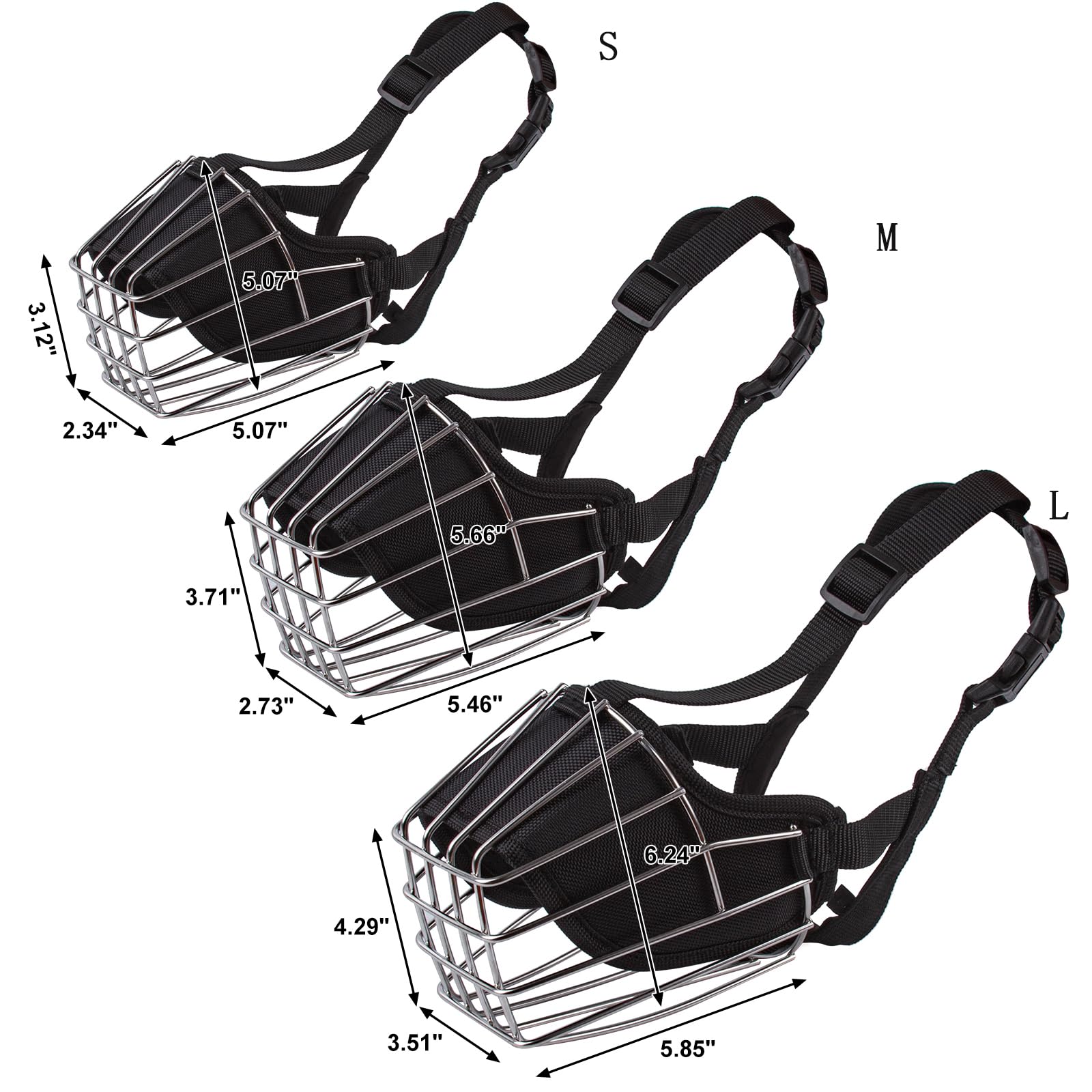 Museau Dezzer avec doublure intérieure douce, chien sans irritation.