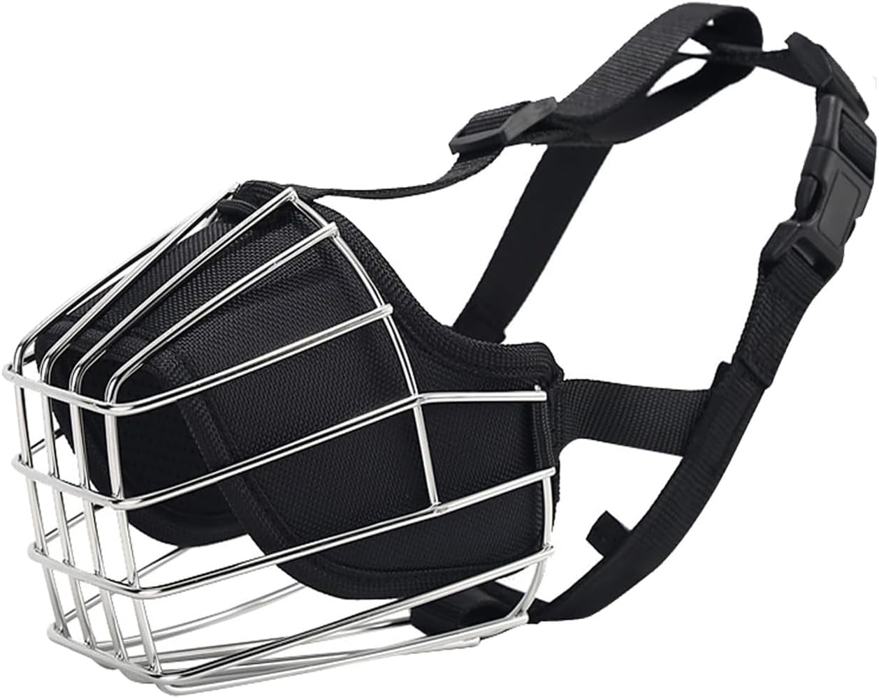 Museau Dezzer en acier basket réglable, confort et sécurité pour grands chiens.