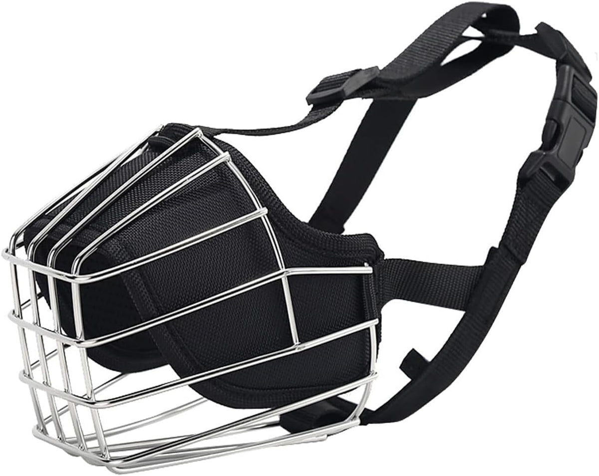 Museau Dezzer en acier basket réglable, confort et sécurité pour grands chiens.