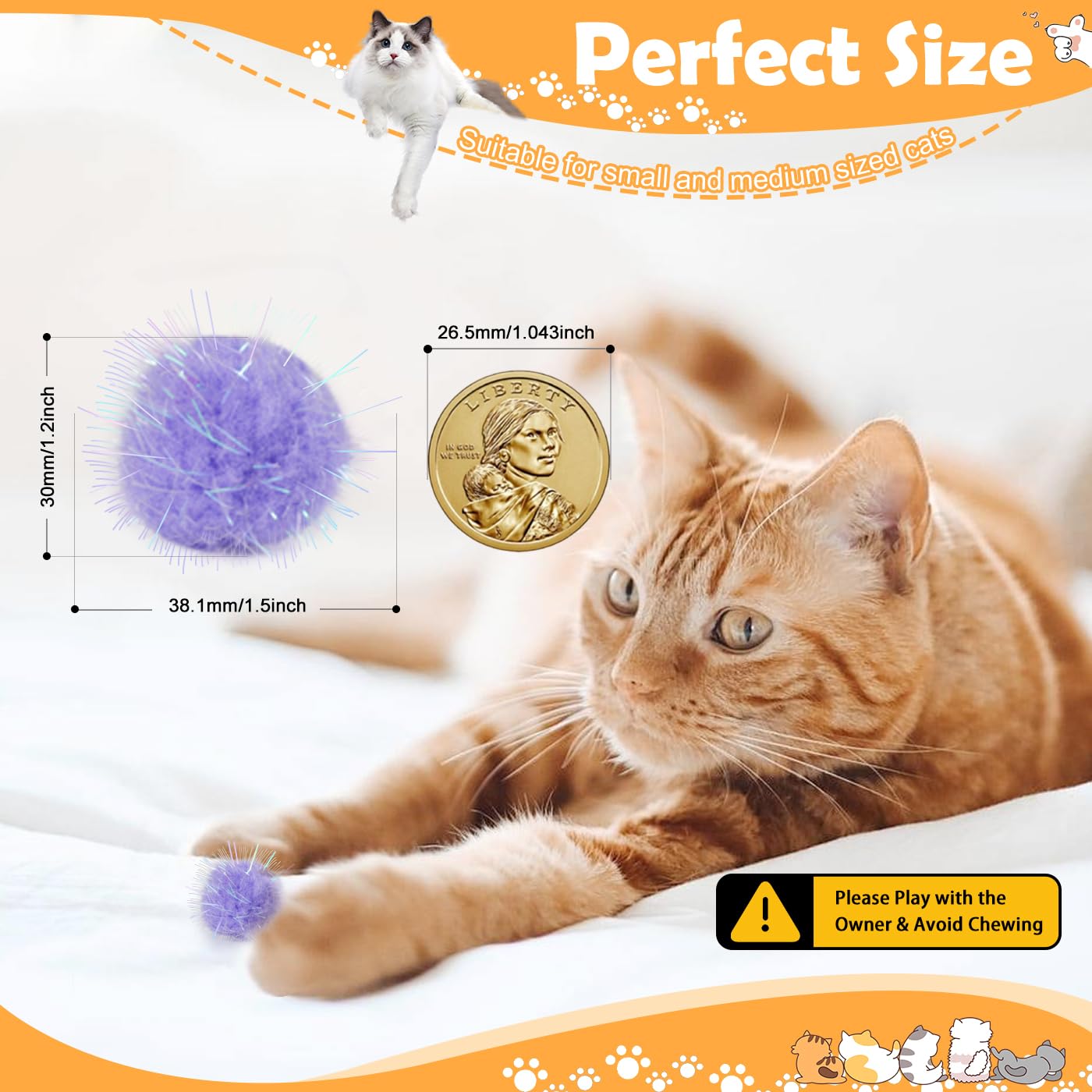 DF DUALFERV boules pom-pom chat couleurs brillantes pour divertir.