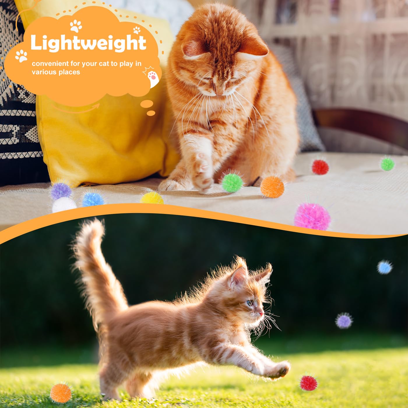 DF DUALFERV boules pom-pom chat déco et loisirs pour fêtes.