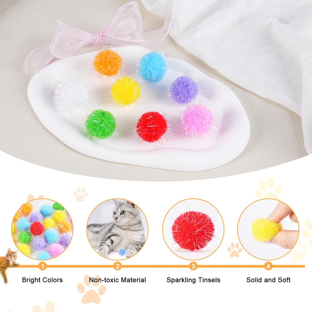 DF DUALFERV boules pom-pom chat douces et sûres pour jeux interactifs.