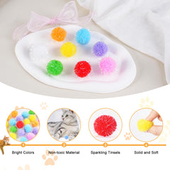 DF DUALFERV boules pom-pom chat douces et sûres pour jeux interactifs.