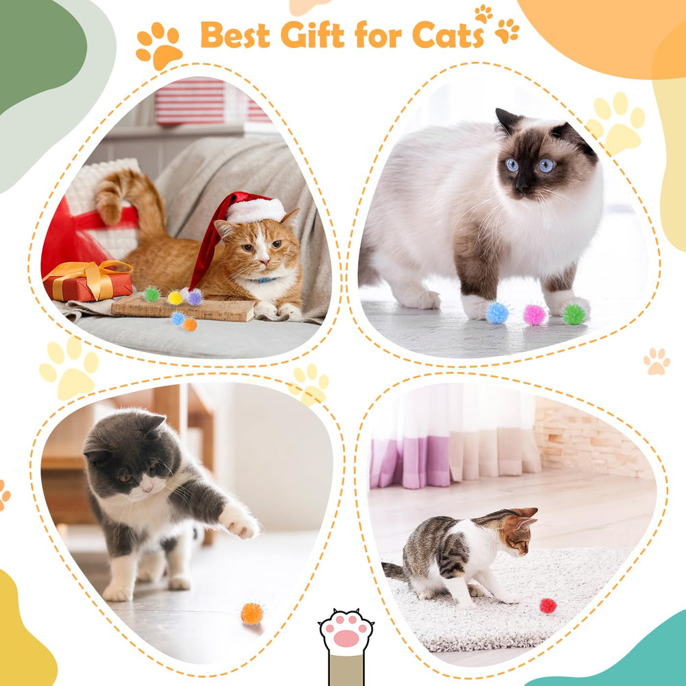 DF DUALFERV boules pom-pom chat taille 1-5 pouces pour petits et moyens chats.