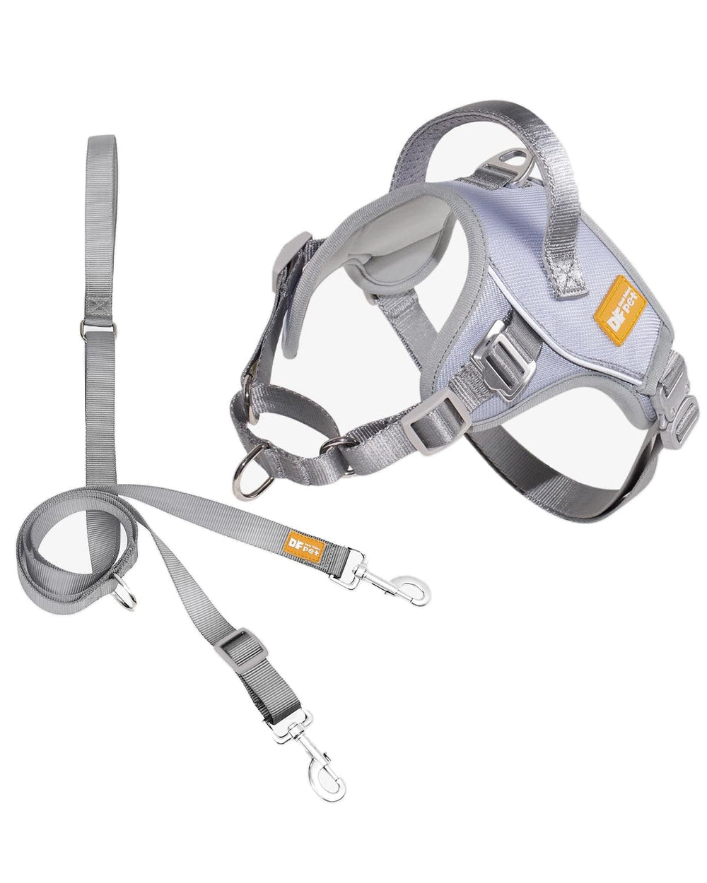 Harnais DF martingale anti-traction avec attache frontale, contrôle doux pendant les promenades.
