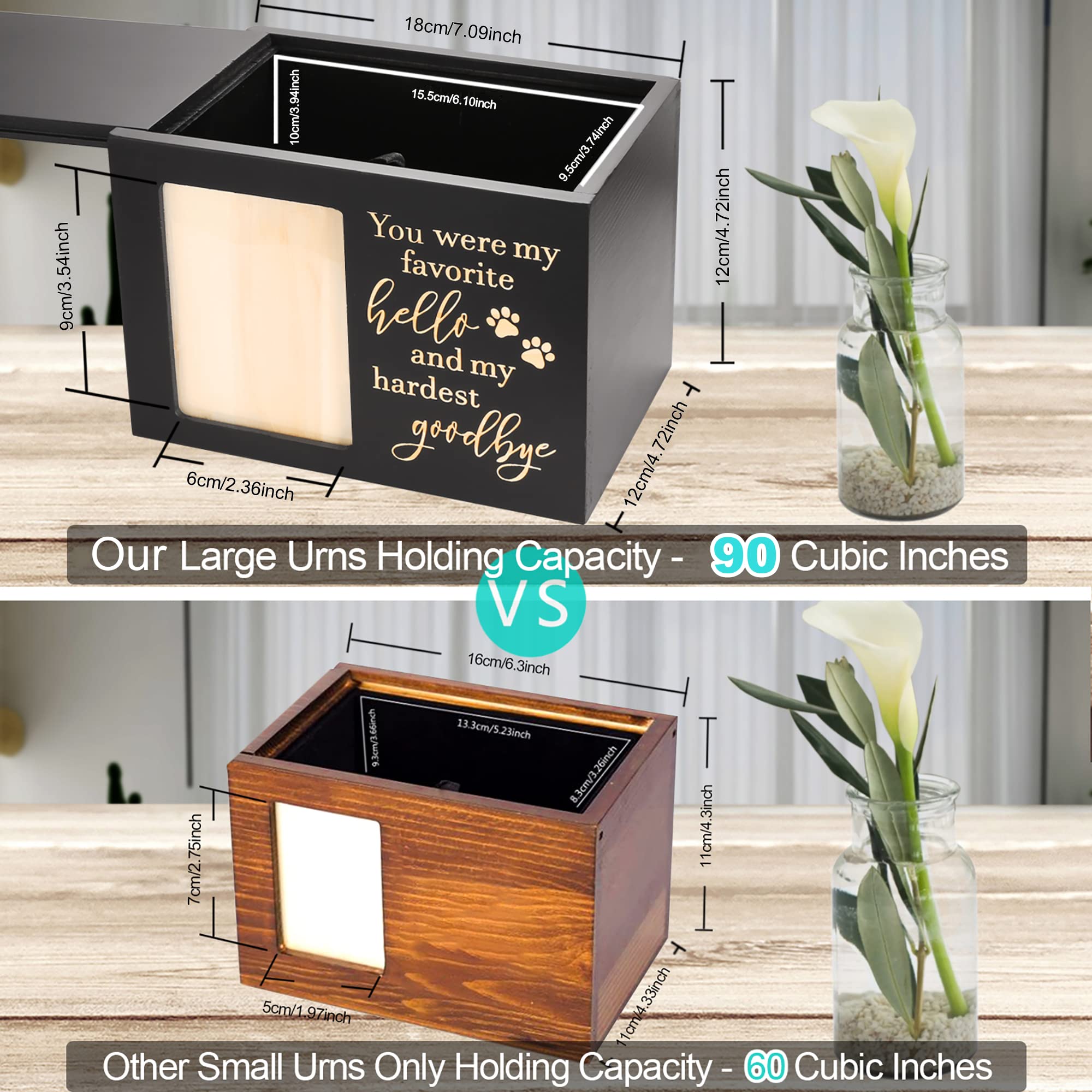 Urne DGDCDV bois pin naturel, intérieur flanelle noire, repos doux.