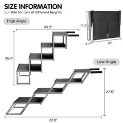 Rampe DGSL pliable 4 marches, rangement facile dans le coffre.
