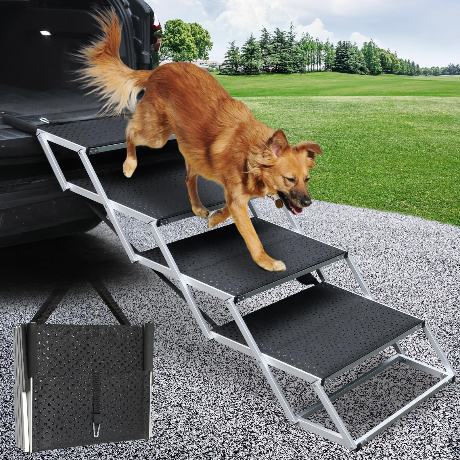 Rampe DGSL 4 marches très large en aluminium pour camion et SUV.