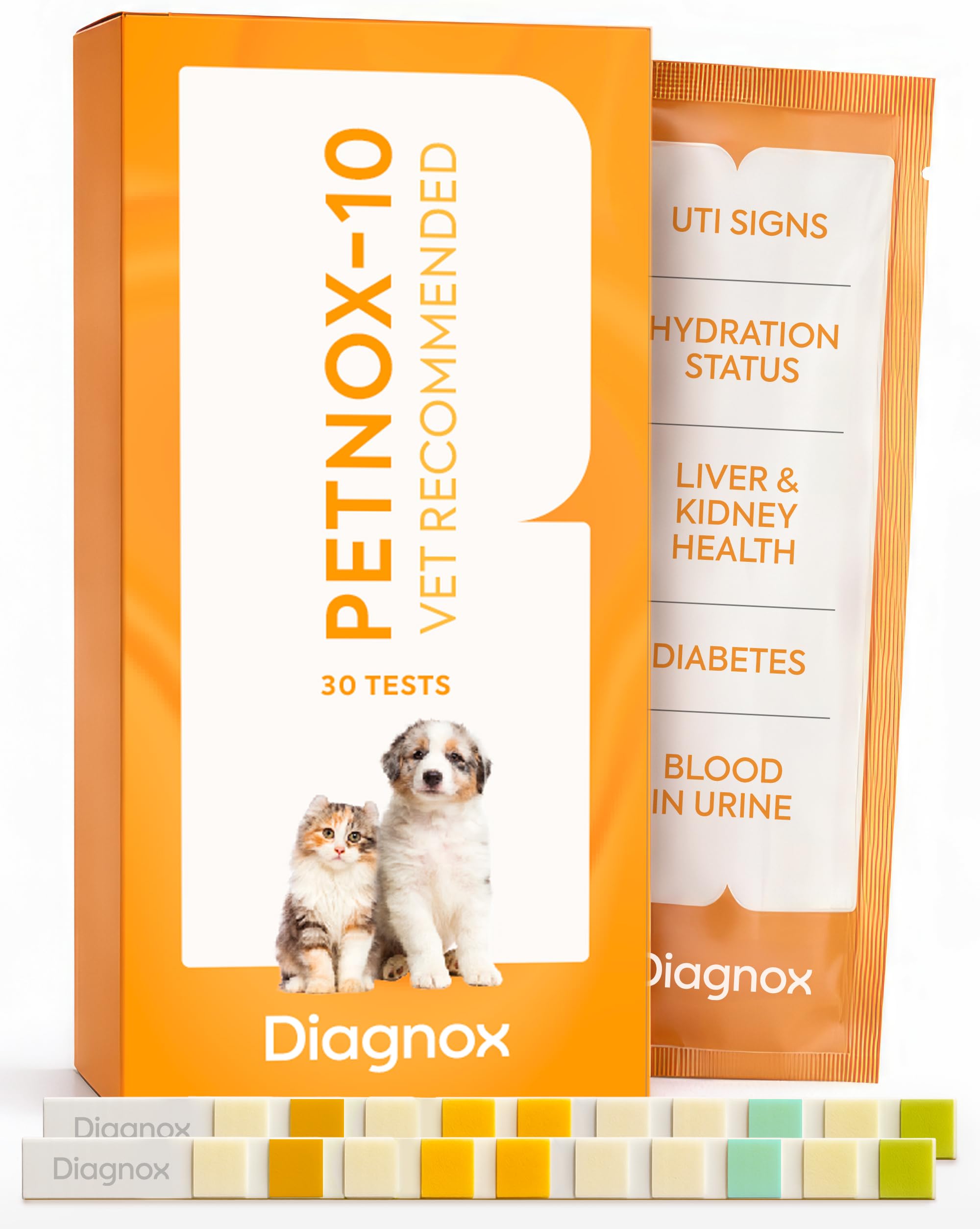 DIAGNOX HEALTH PETNOX: boîte-test-urine, analyse rapide des paramètres urinaires pour animaux.