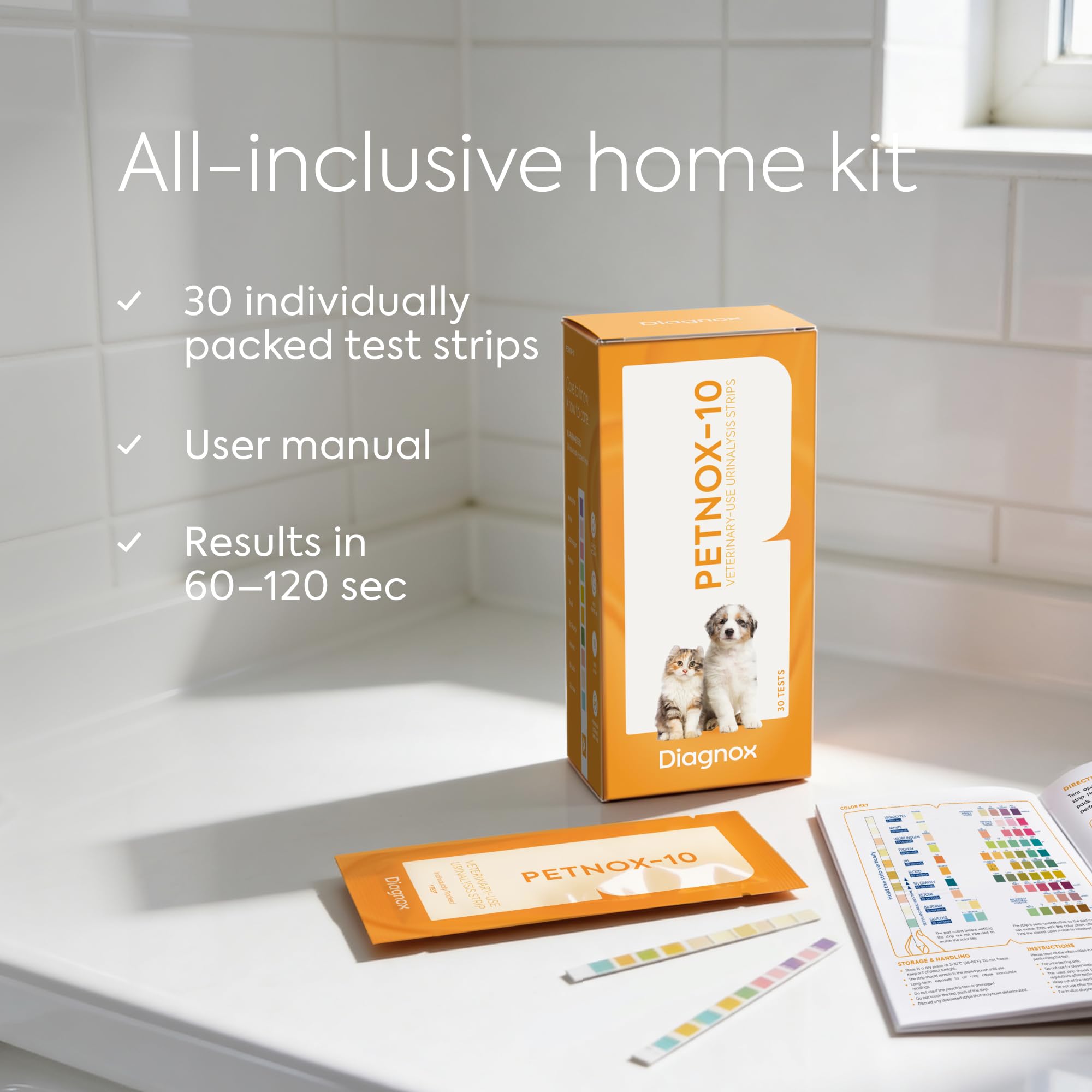 DIAGNOX HEALTH PETNOX: collecte d’urine simple et pratique pour un échantillon rapide.