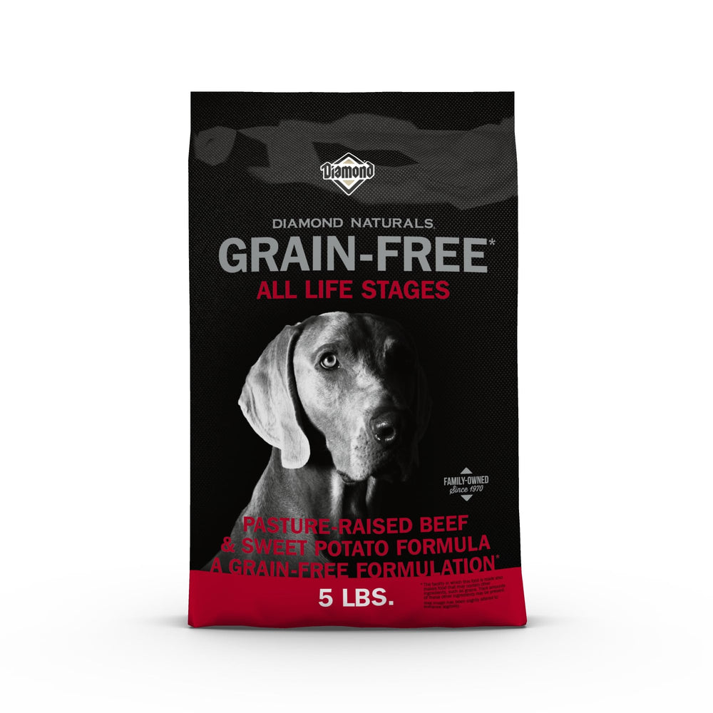 Diamond Naturals boeuf sans grains dans bol, énergie durable pour chien.