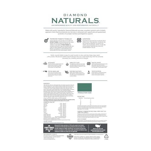 Diamond Naturals Petite Race emballage 18 lb, solution pratique et durable pour l’alimentation.