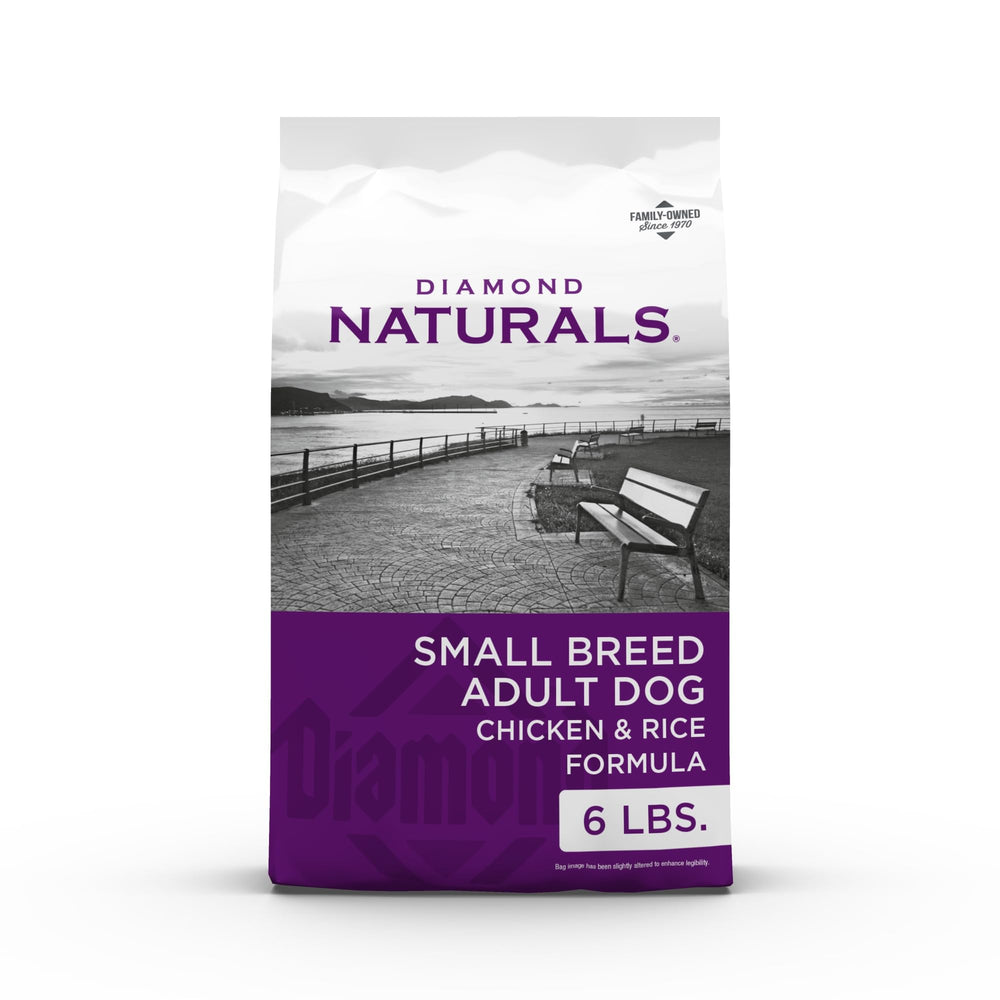 Diamond Naturals Petite Race – croquettes poulet et riz faciles à mâcher pour petites races.