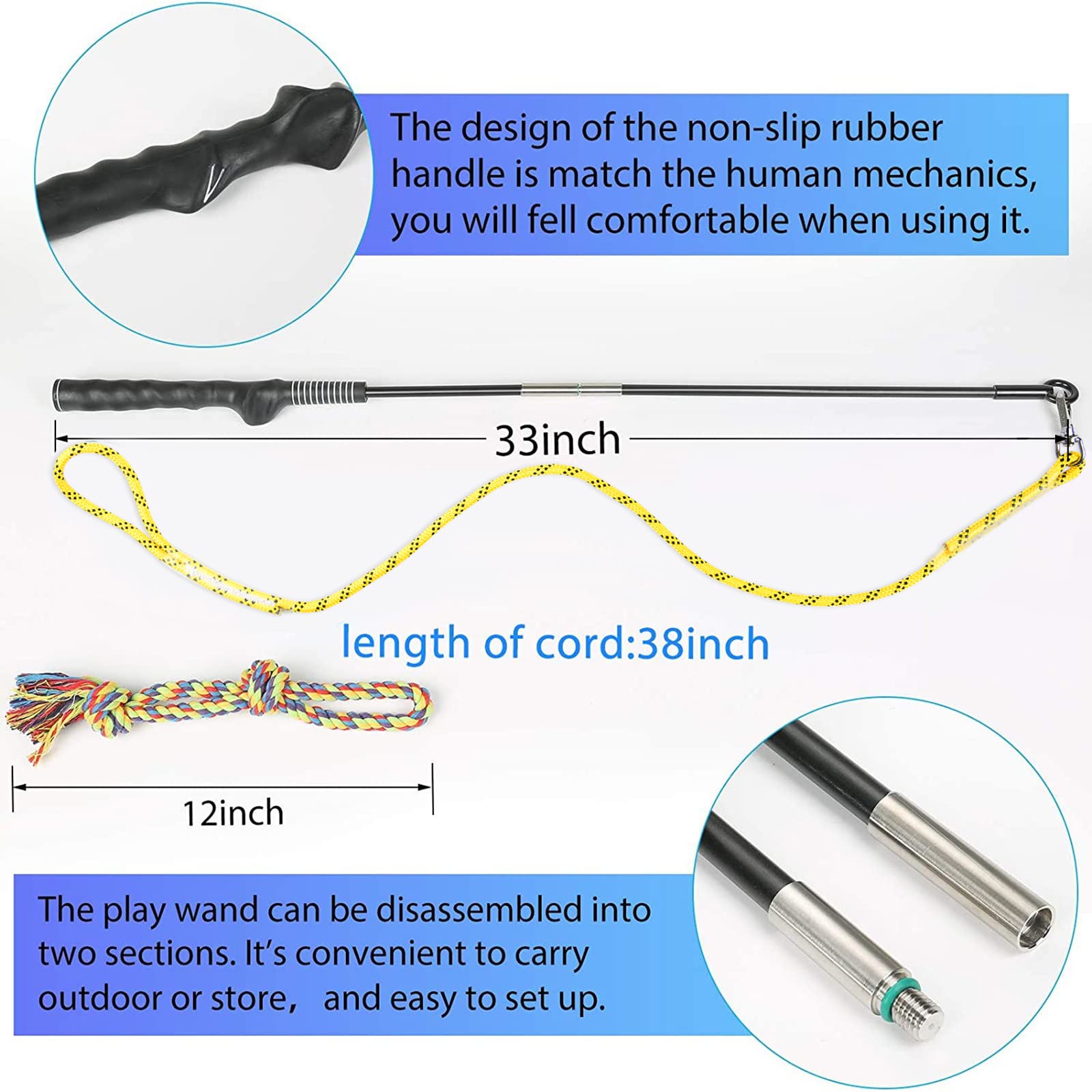 DIBBATU Flirt Pole rangement compact pour transport facile.
