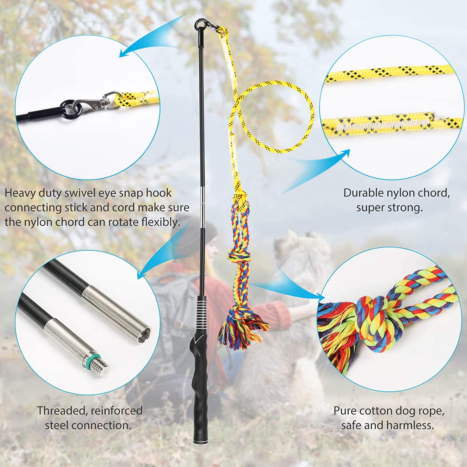 DIBBATU Flirt Pole système en acier inoxydable 304 robuste.