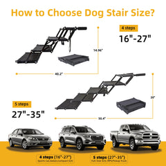 Dicprms Rampe voiture chien capacite 250 livres - support robuste et securisant.