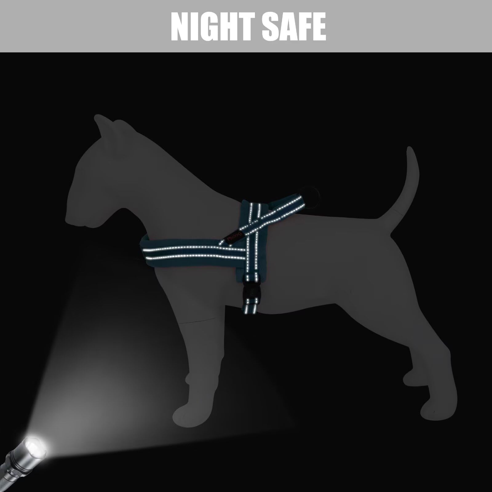 Didog harnais flanelle bleu — confort et matériel résistants.