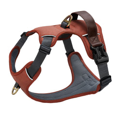 Harnais Didog pour chien moyen en cuir PU brun avec confort et style rétro