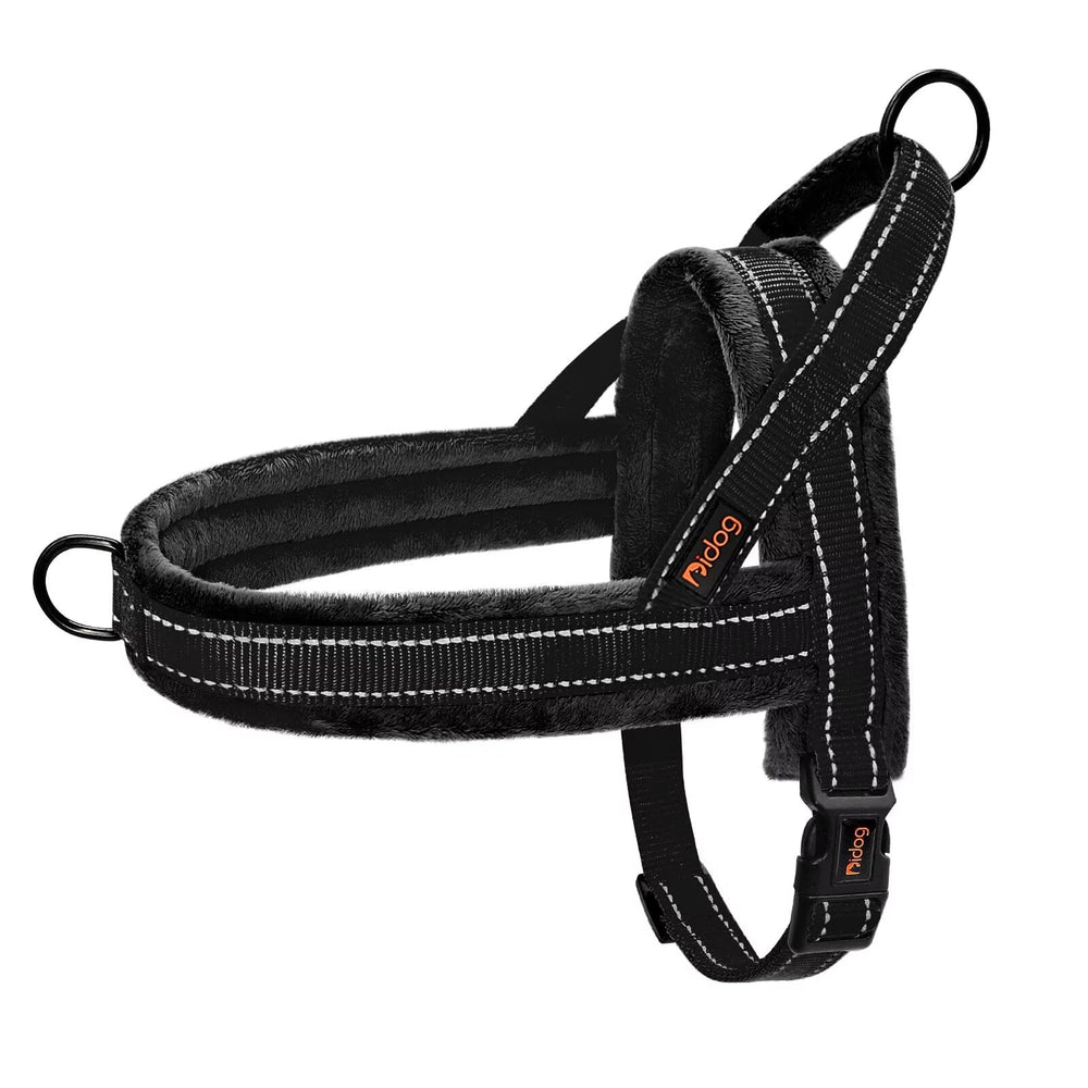 Harnais Didog flanelle douce avec pad avant, confort élevé lors des promenades.