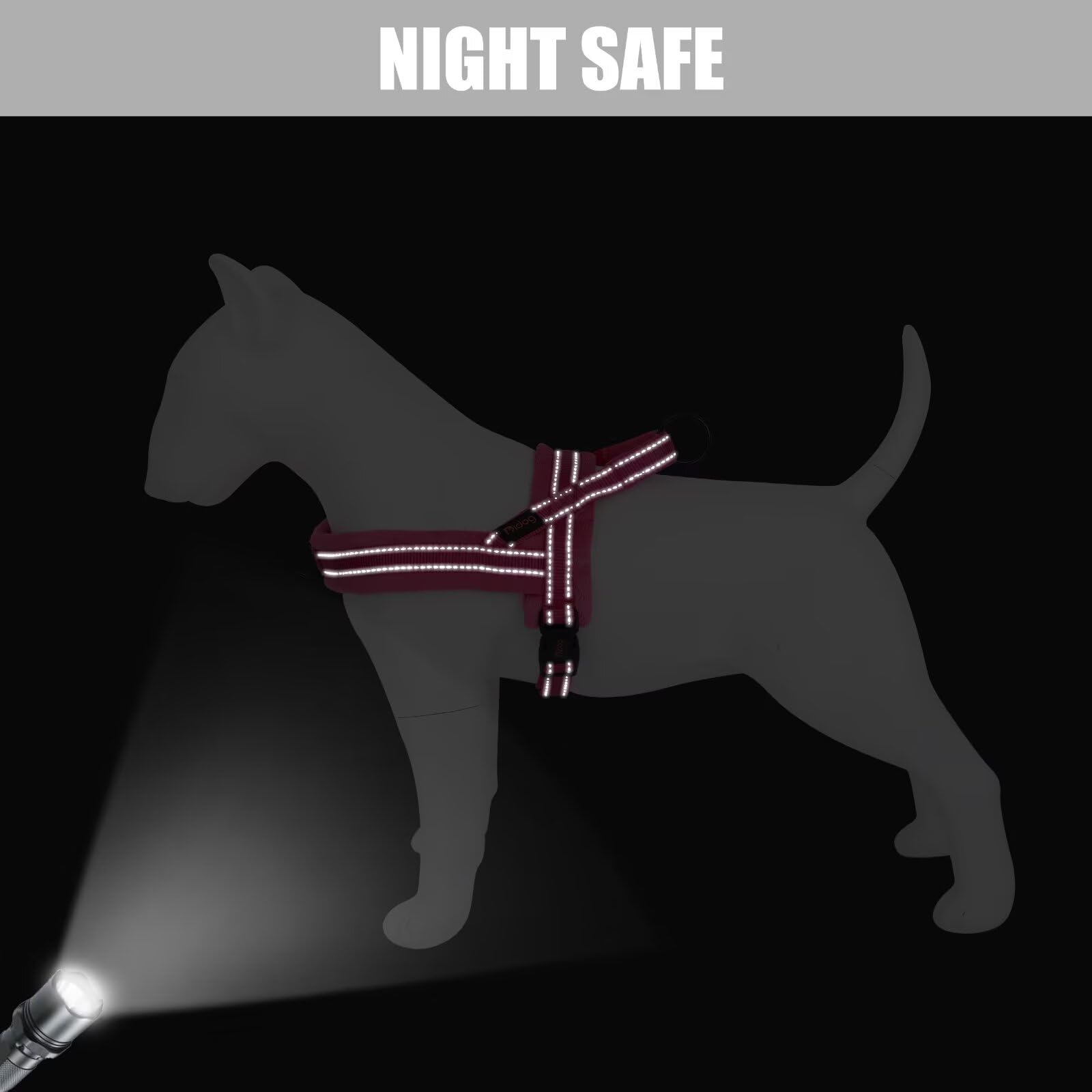 Didog harnais nylon durable rose — matériel résistant et sec rapidement.