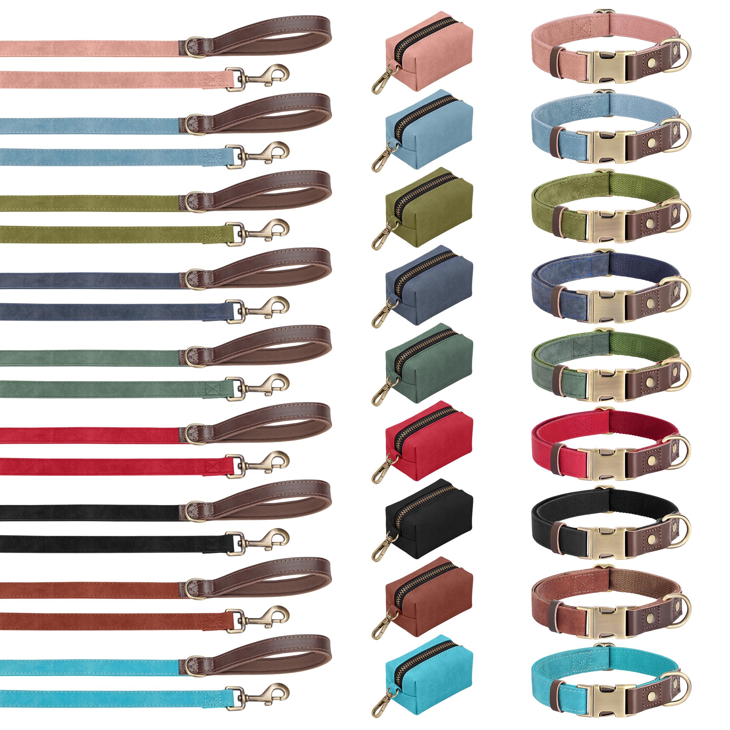 Ensemble coordonné Didog : laisse avec collier et harnais assortis.