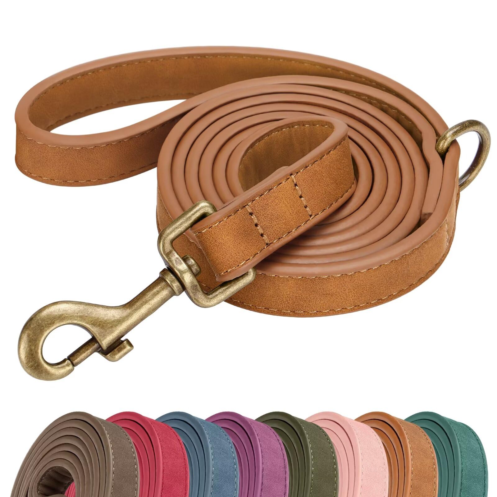 Laisse Didog en PU cuir stylée pour petit chien, idéale pour les balades quotidiennes.