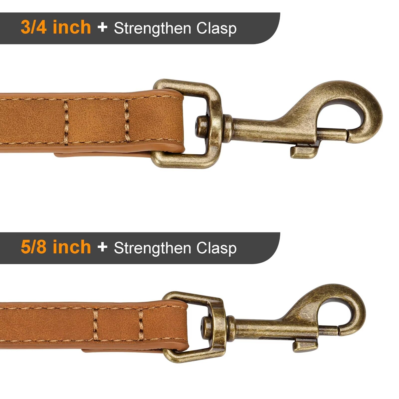 Laisse Didog taille moyenne grande en PU, distribution uniforme de traction.