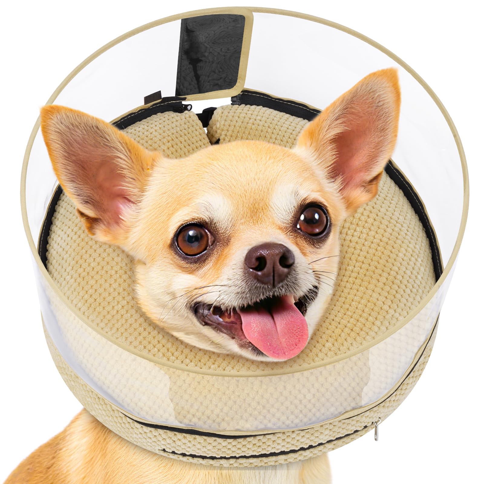 Didopet collier conique gonflable doux pour chiot, confort et protection des plaies.