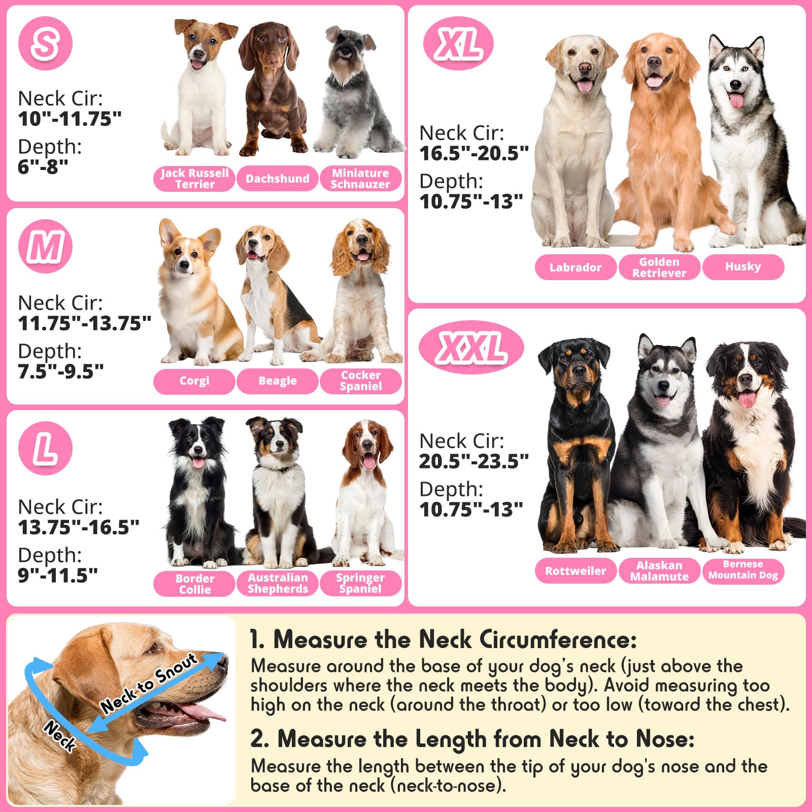 Didopet cone chien recovery XXL rose coussin doux au cou