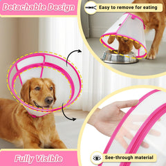 Didopet cone chien recovery XXL rose vue 360 pour meilleure perception