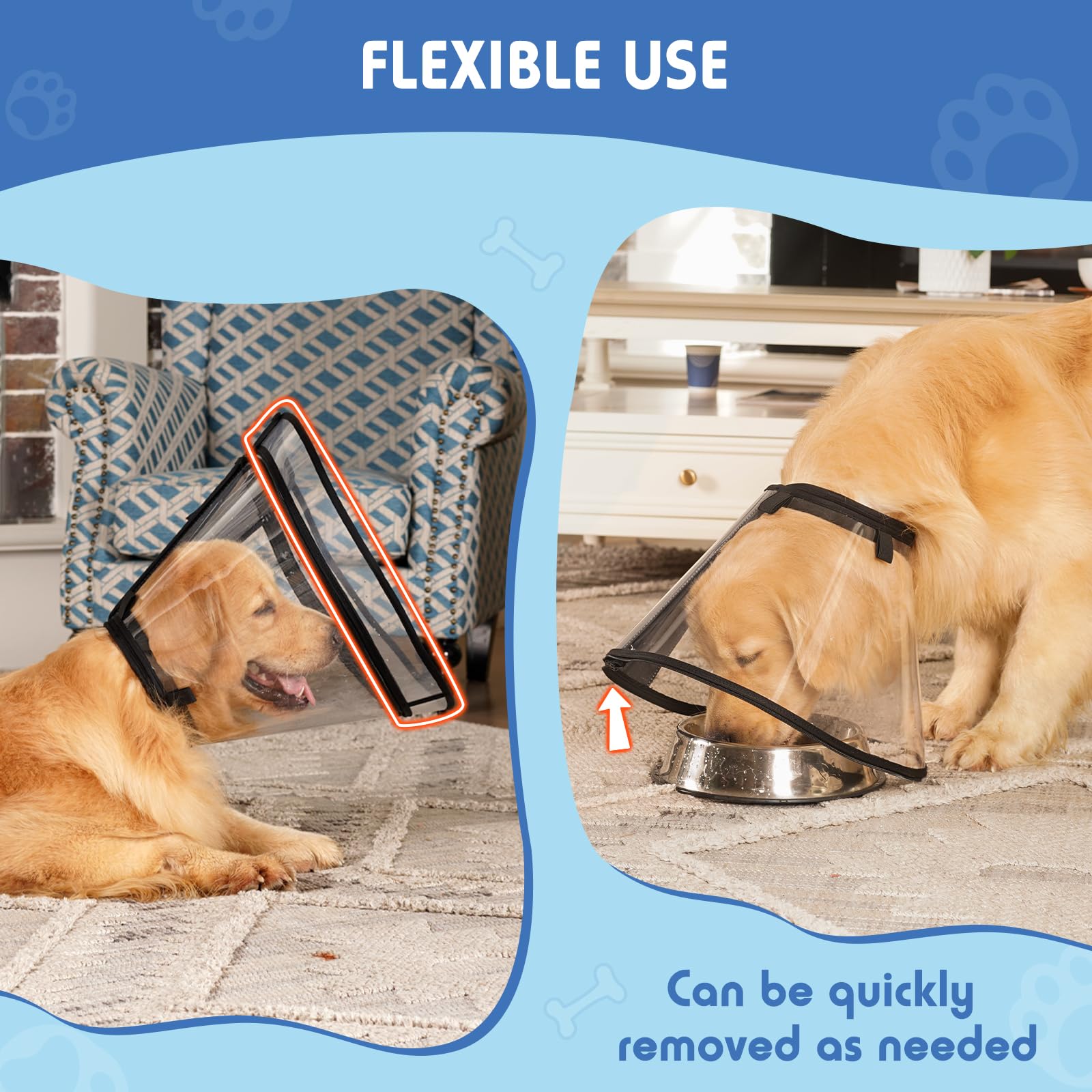 Didopet Cône XL-Long avec rembourrage doux pour la peau.