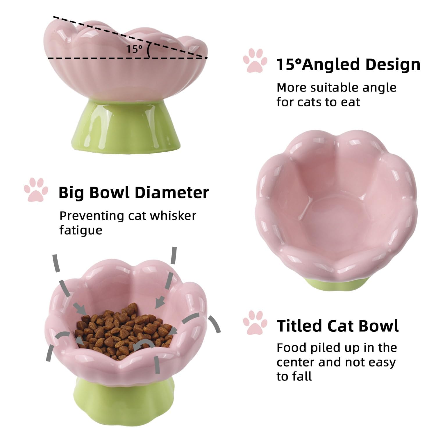 Bol DIF DECO chat ouverture moustaches, alimentation sans fatigue des moustaches.