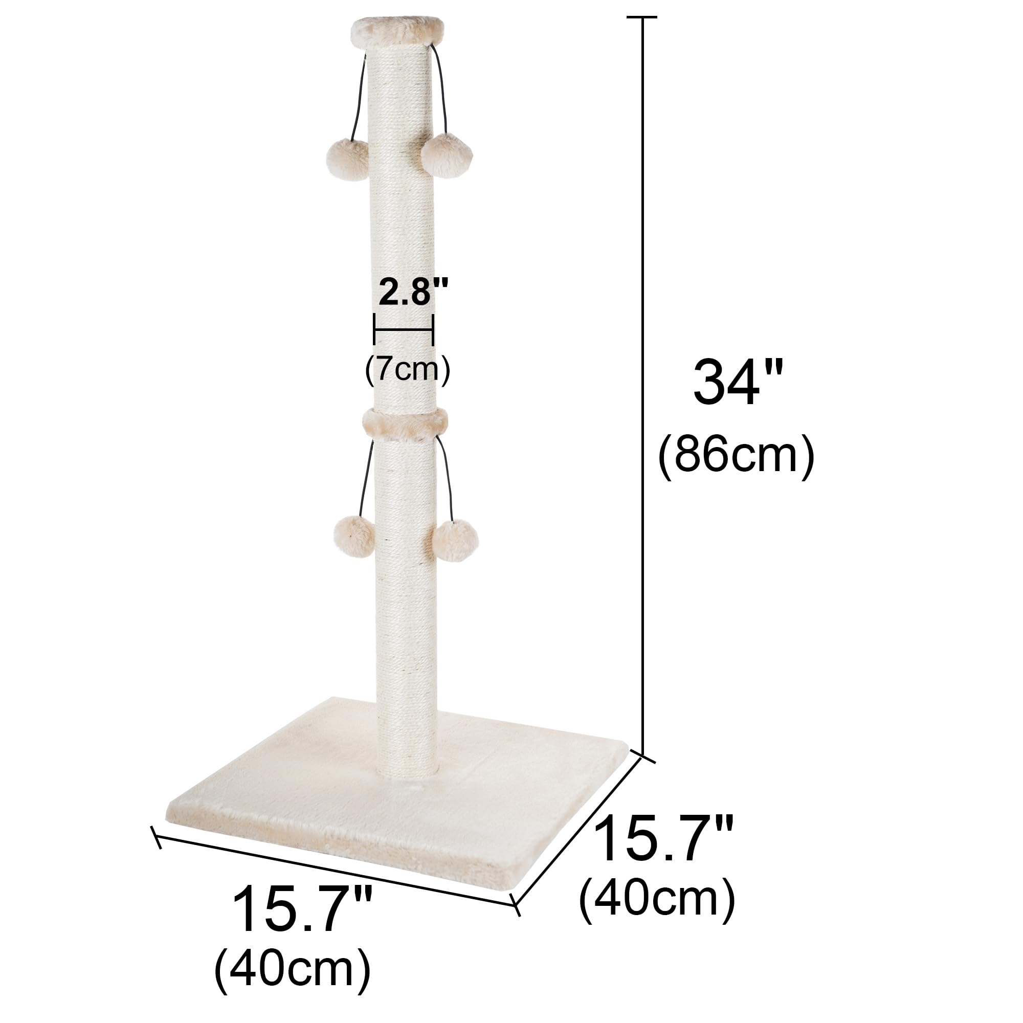 Dimaka arbre-grattoir chat en sisal naturel, griffage durable.