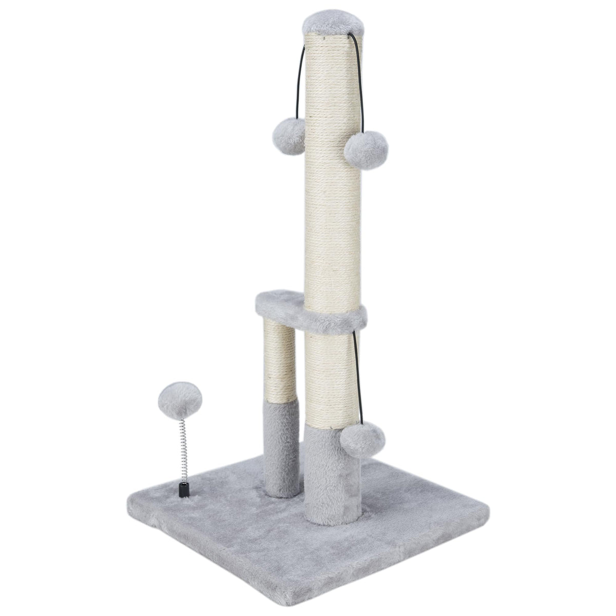 Dimaka griffoir-arbre-chat haut double poteaux offre une stabilité accrue pour griffage vertical