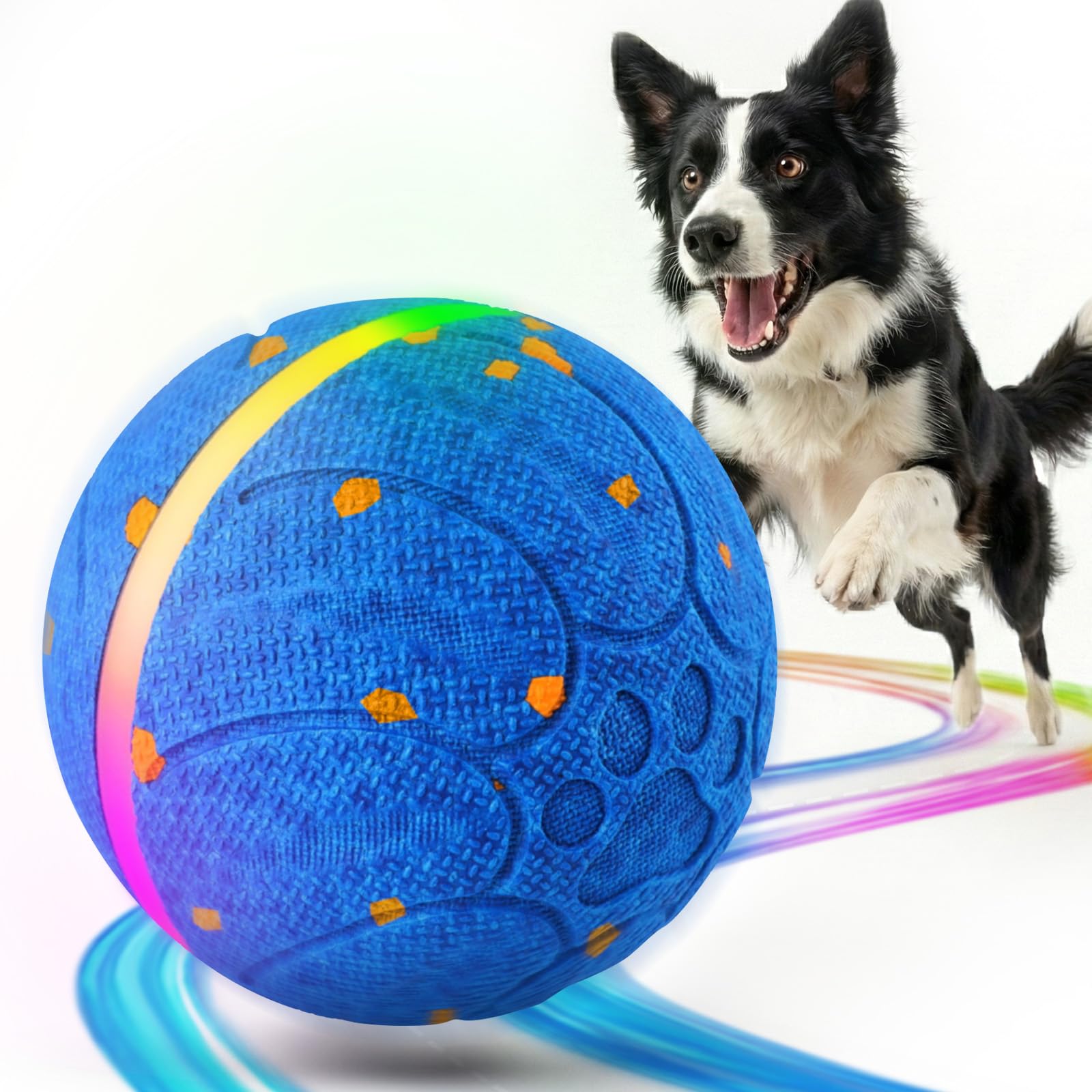 Diman balle interactive pour chien, vue générale et exercice engageant.