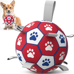 Diman balle de football pour chien de six pouces avec sangles facilitant la prise