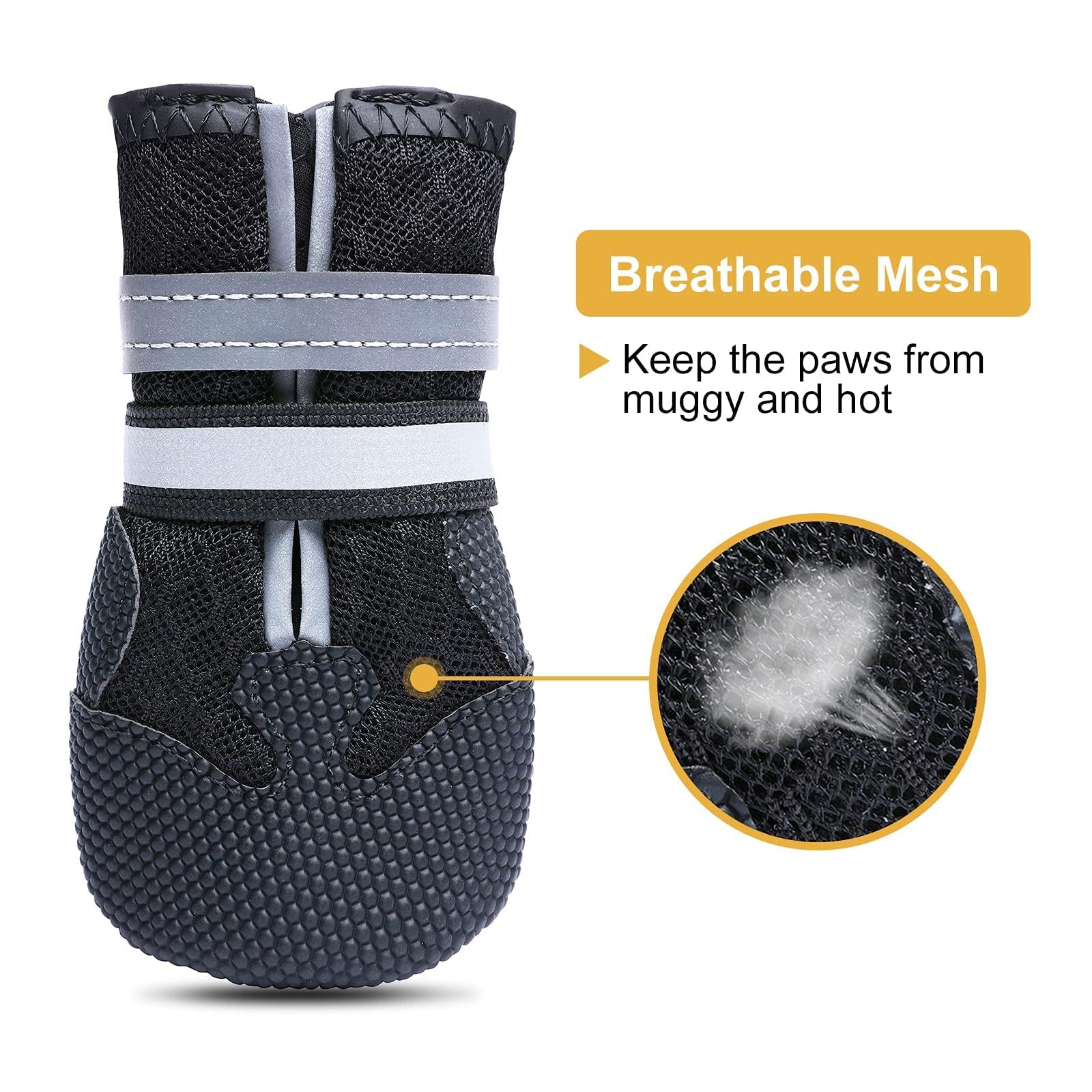 Dimicoo bottes chien anti-derapantes avec semelle en caoutchouc pour adhérence.