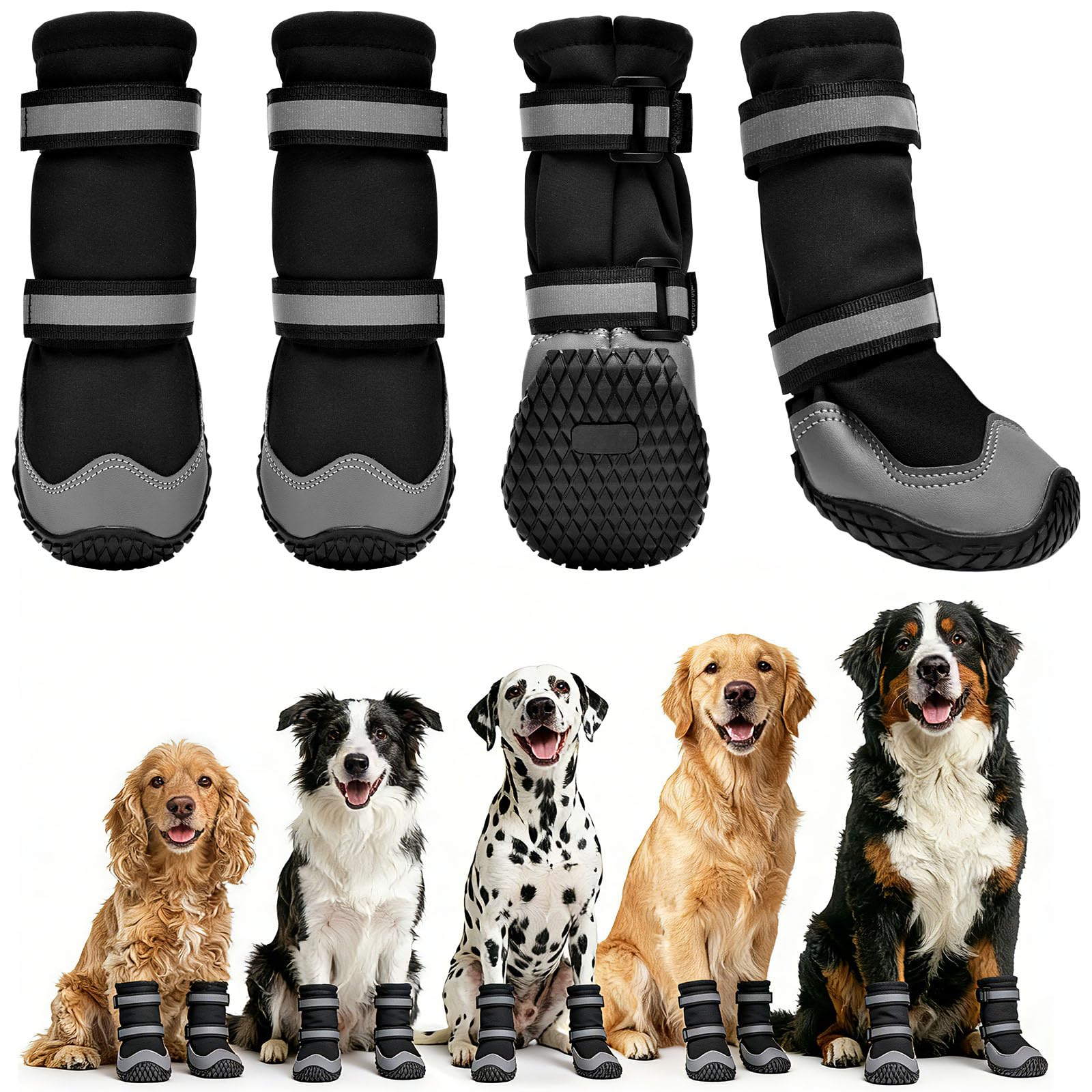 Bottes Dimicoo pour chien imperméables en hiver protègent les pattes du froid