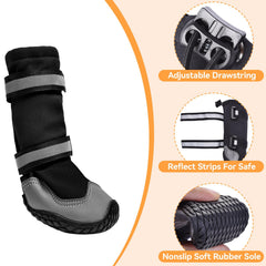 Dimicoo bottes chien avec sangles réfléchissantes pour plus de sécurité nocturne