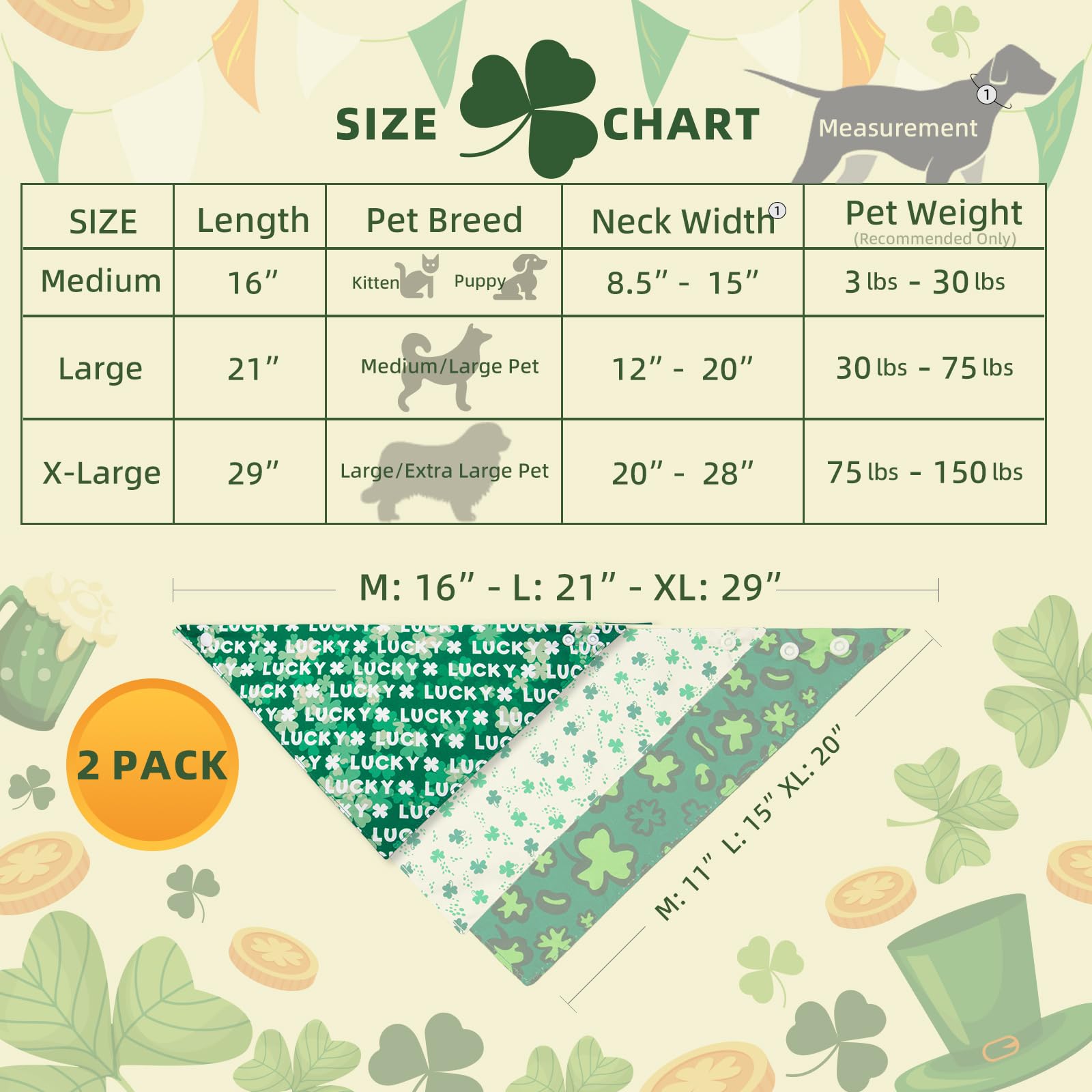 Bandana Dimidium taille extra-large, adapté aux chiens lourds.
